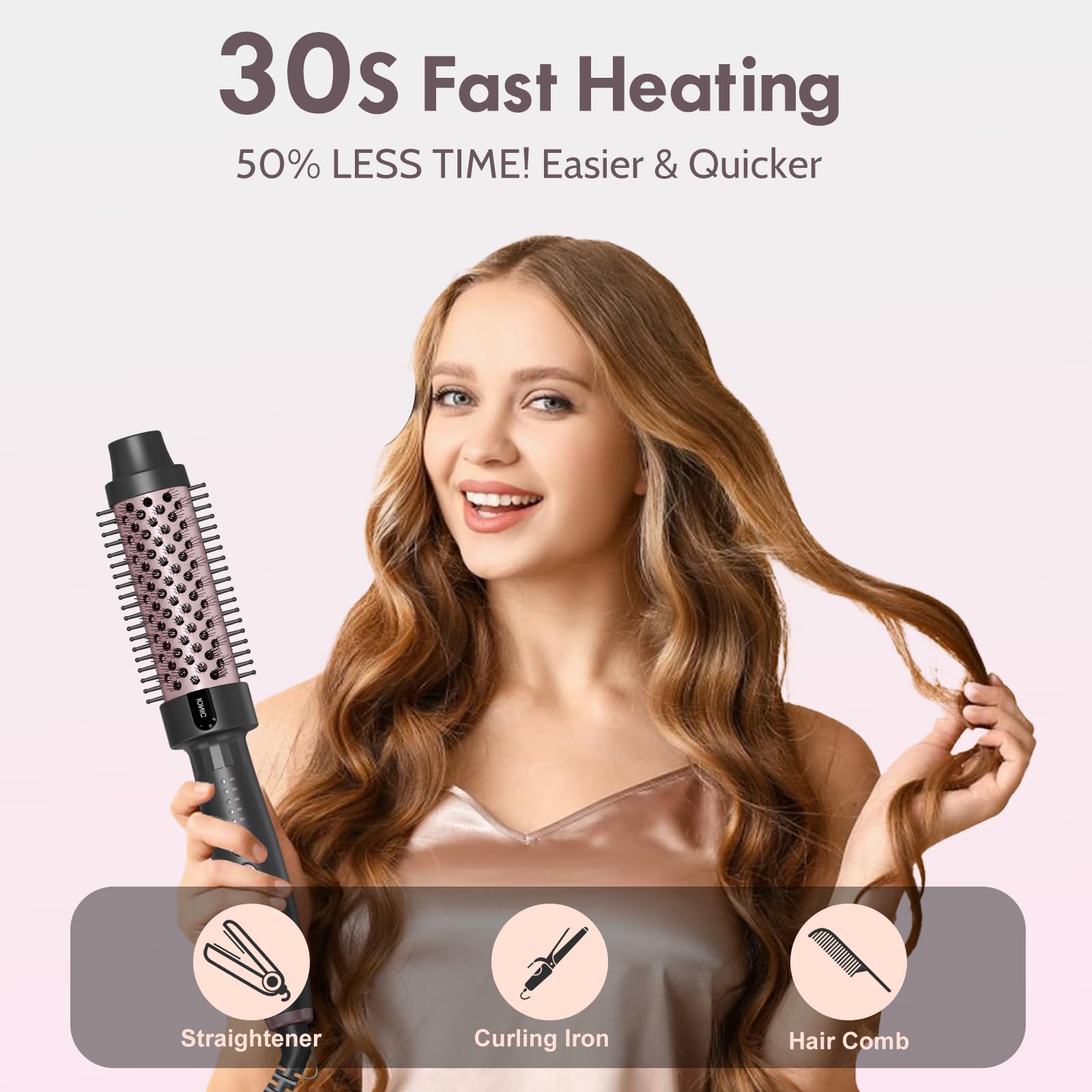 Tresses Touch Ionic Thermal Brush five-temperature controls for versatile styles