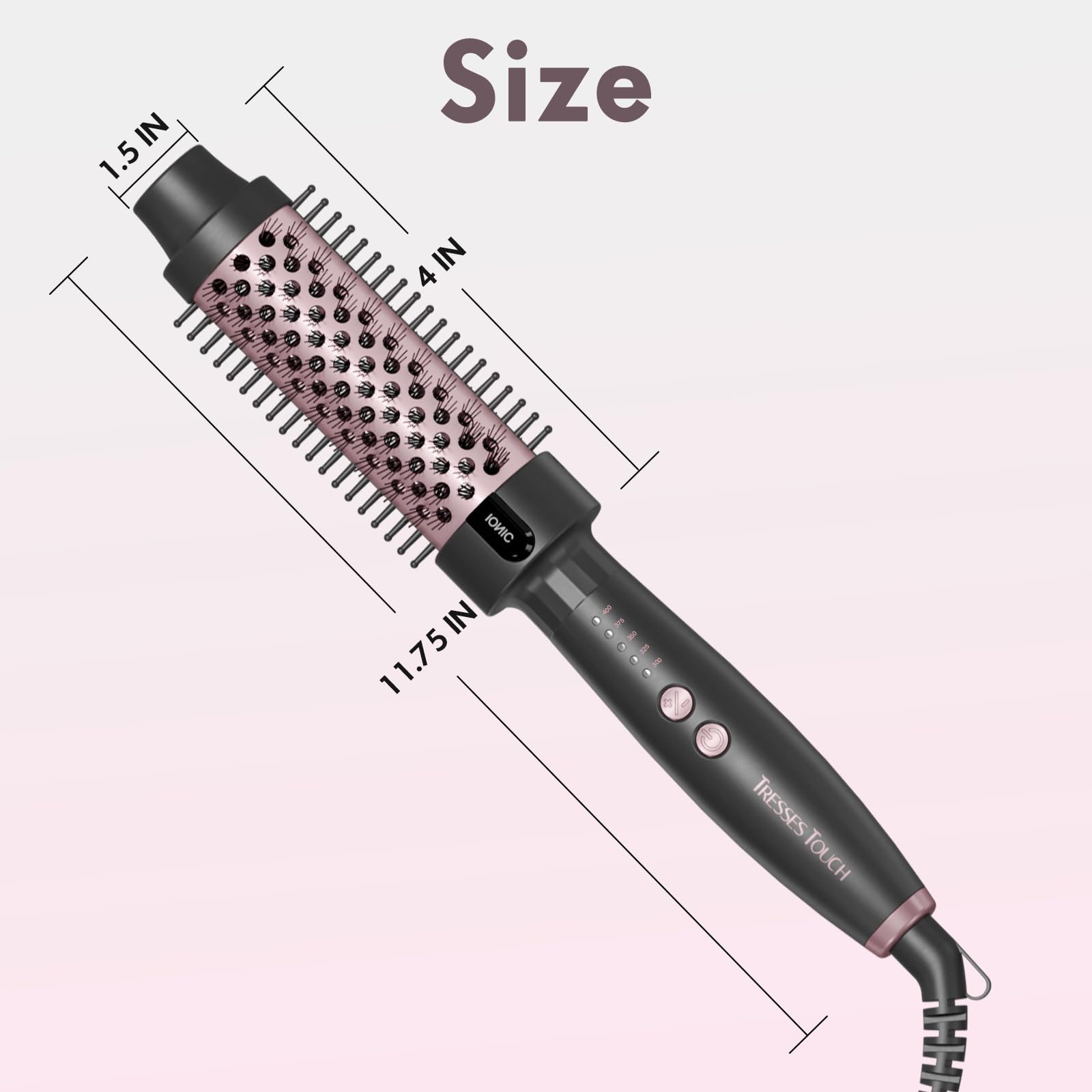 Tresses Touch Ionic Thermal Brush auto shutoff enhances safety after use