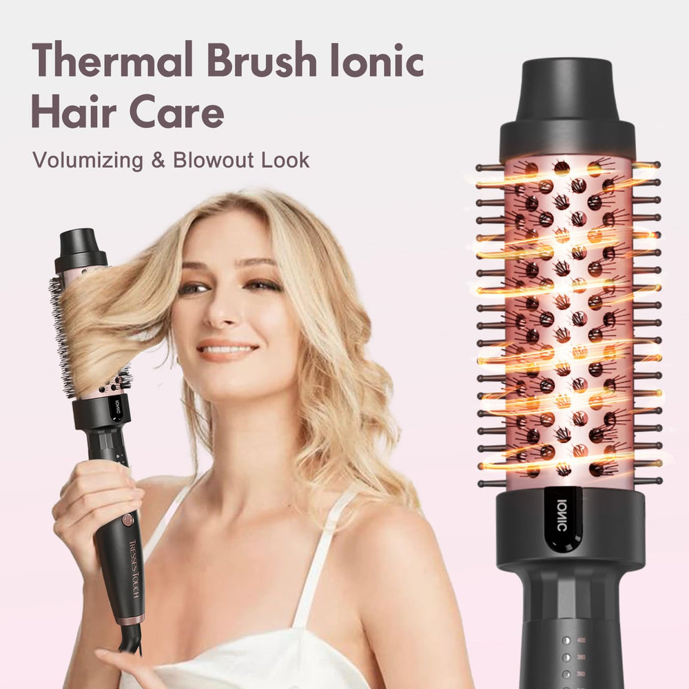Tresses Touch Ionic Thermal Brush negative-ion technology reduces frizz during styling