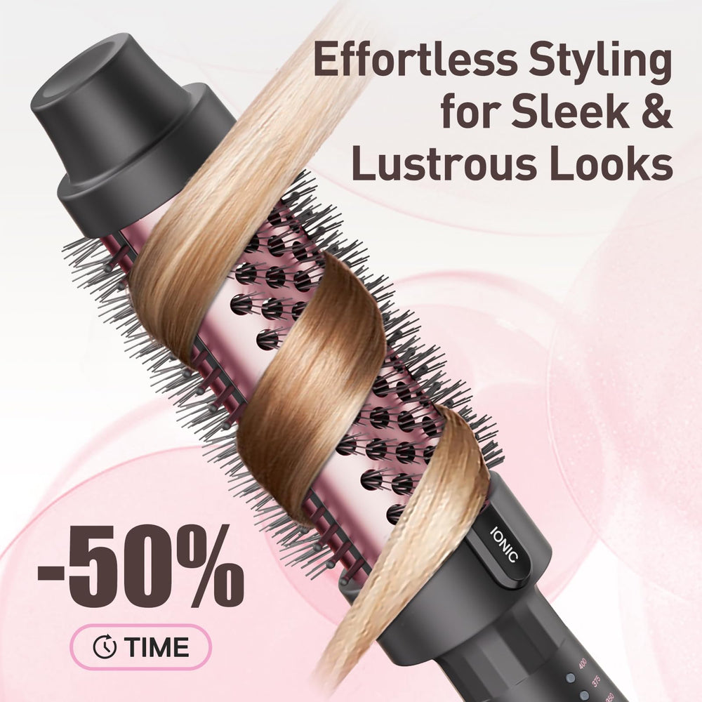 Tresses Touch Ionic Thermal Brush rose-gold finish adds premium style