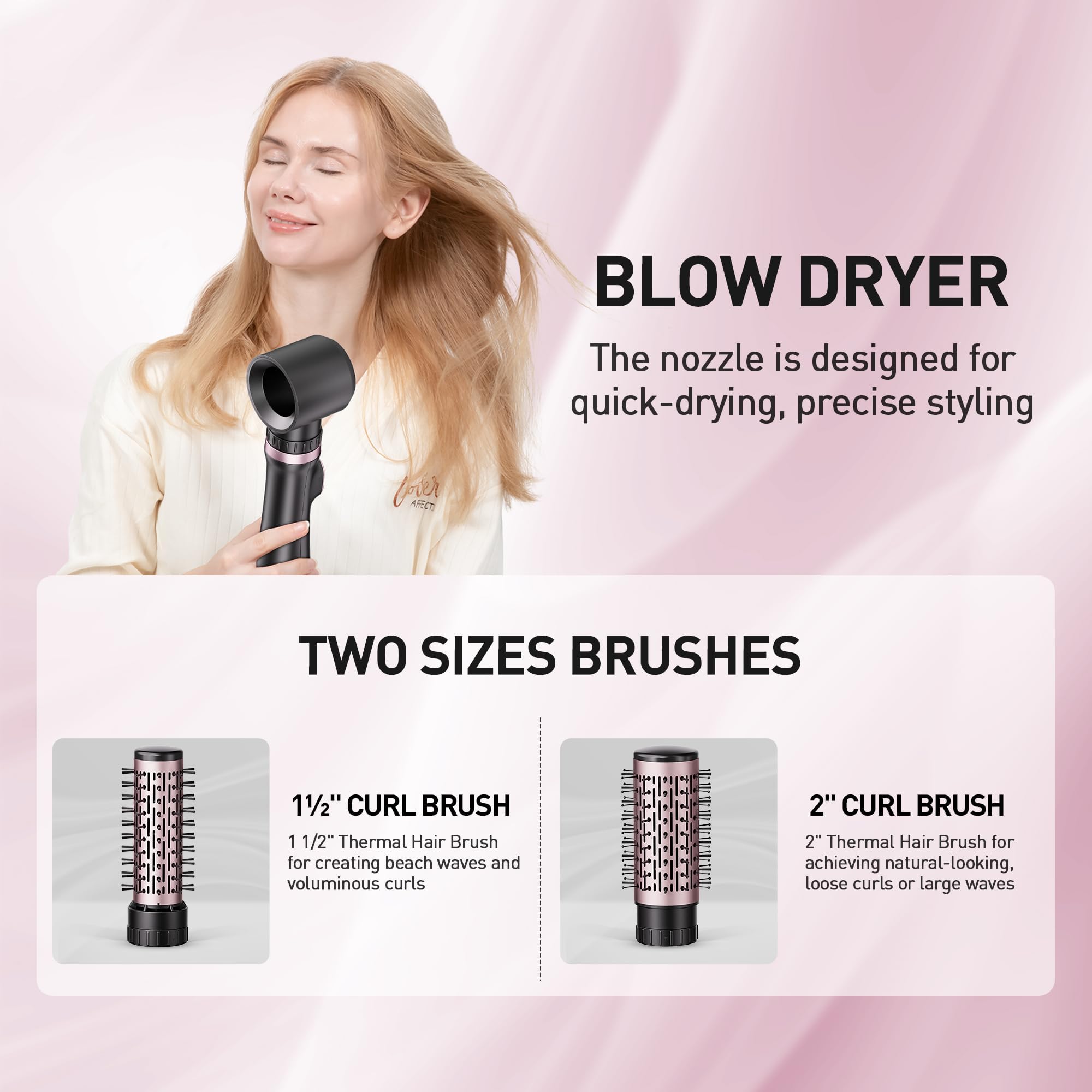 Tresses Touch negative ionic technology highlights reduced frizz and shinier results.