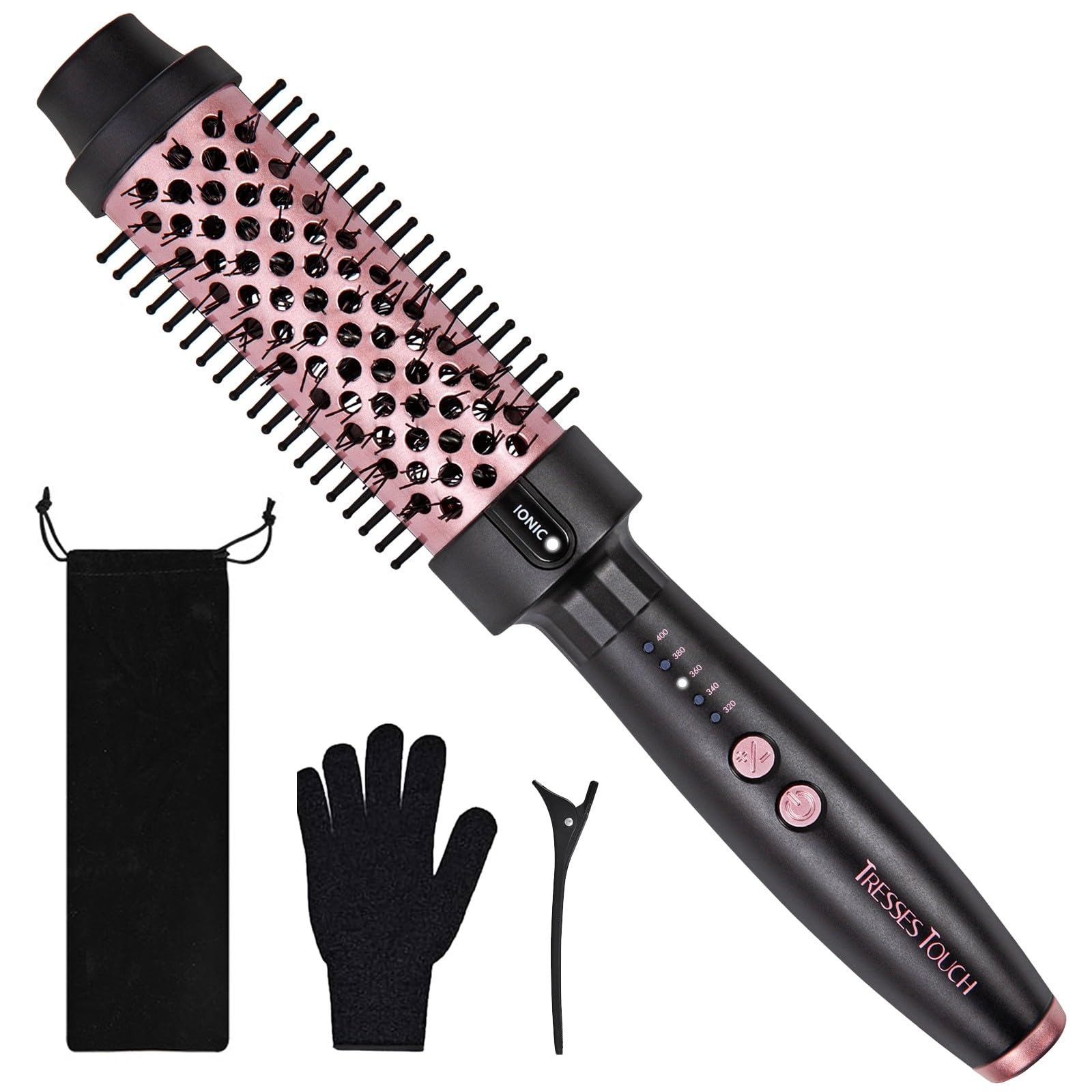 Tresses Touch thermal brush 1.5-inch barrel for quick salon-style curls and volume.