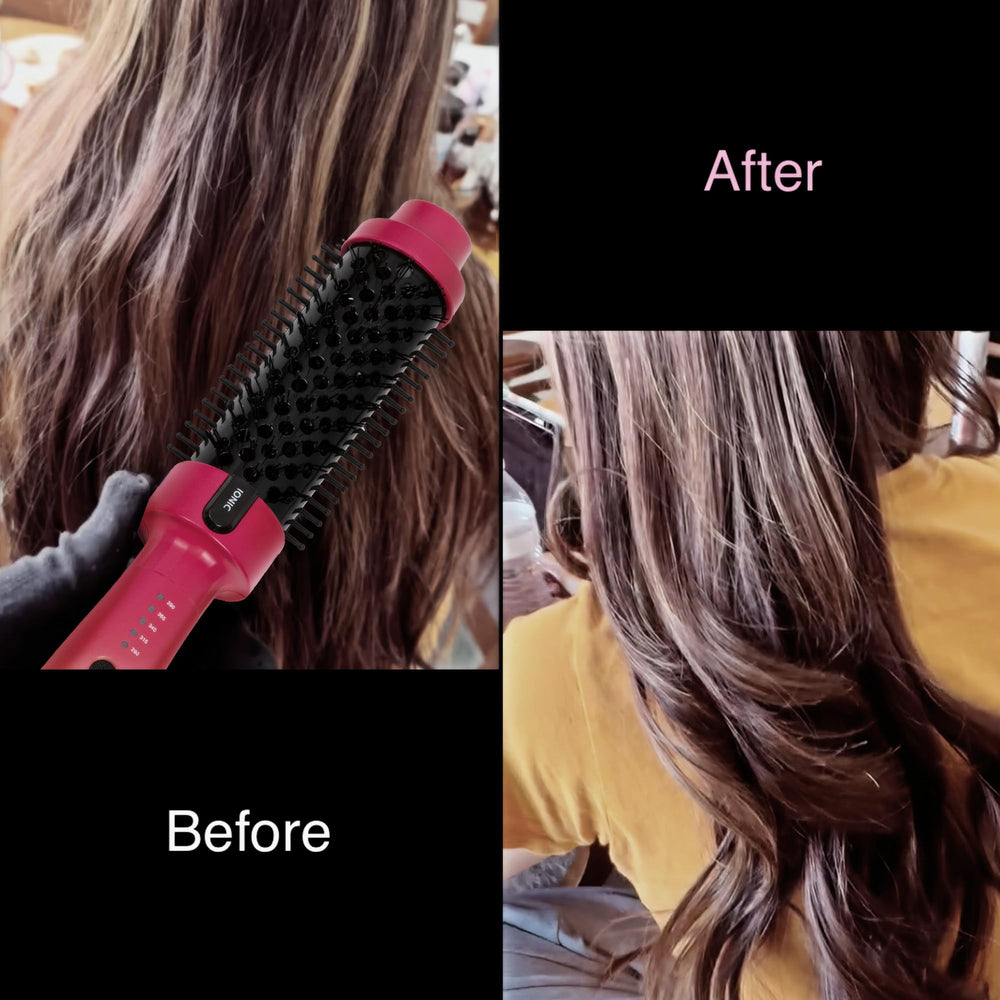 Tresses Touch travel-ready design with compact case for on-the-go styling.