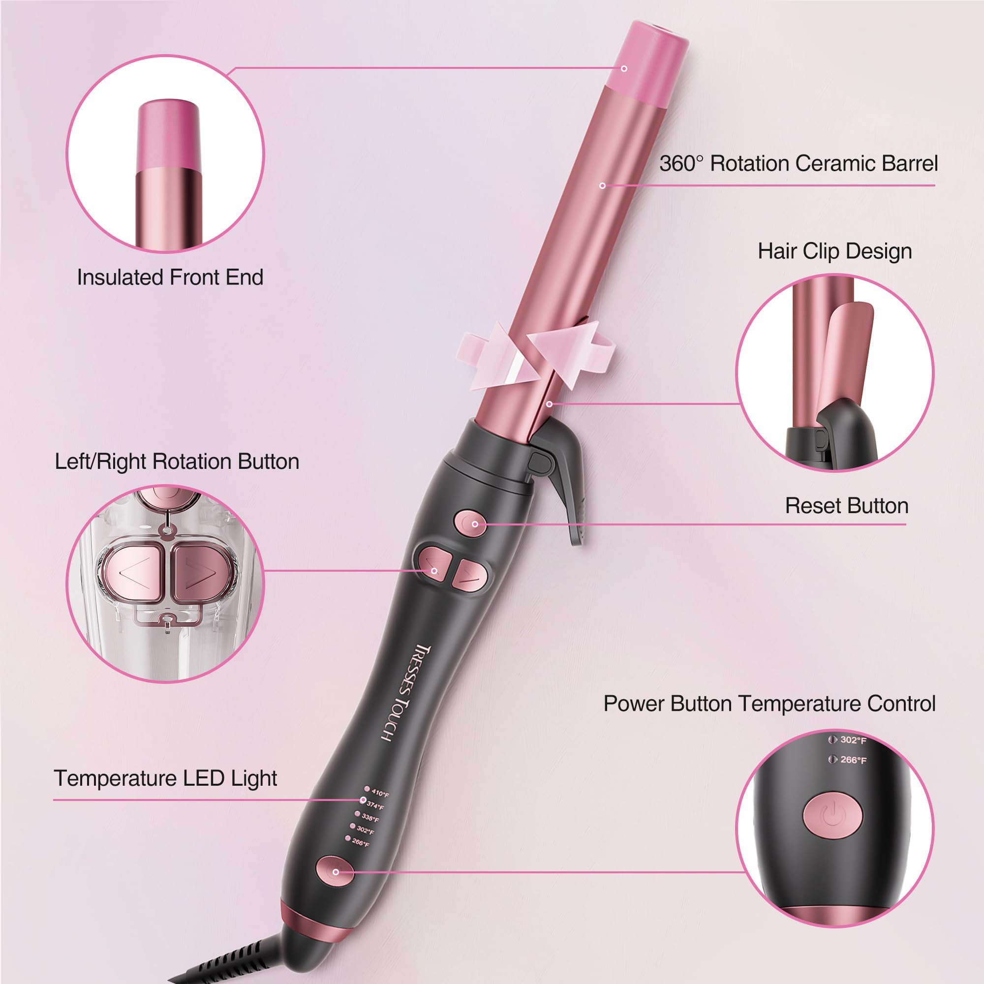 Tresses Touch dual voltage for global travel flexibility.