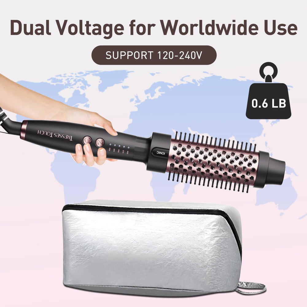 Tresses Touch universal voltage supports travel worldwide.