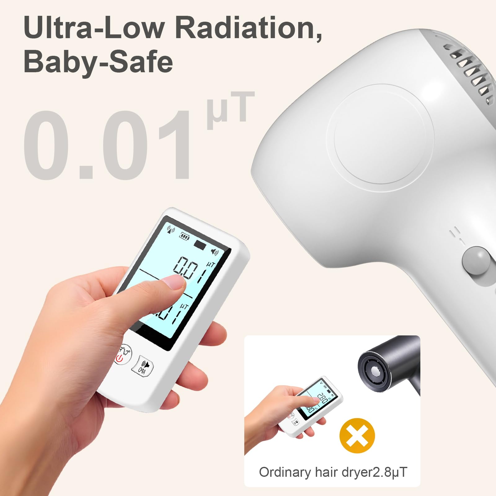 Trewf baby hair dryer back mesh guards fingers during use