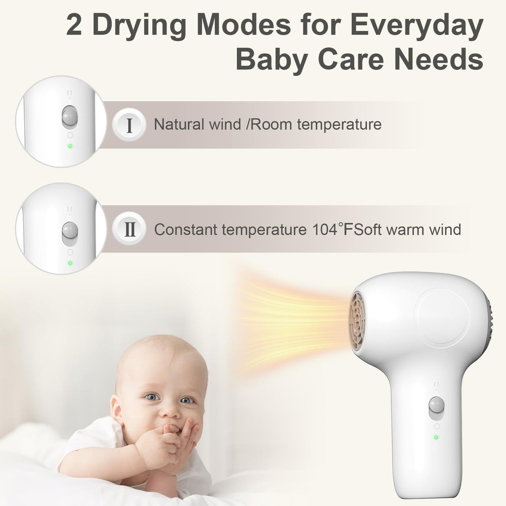 Trewf baby hair dryer front mesh for safe drying near delicate skin