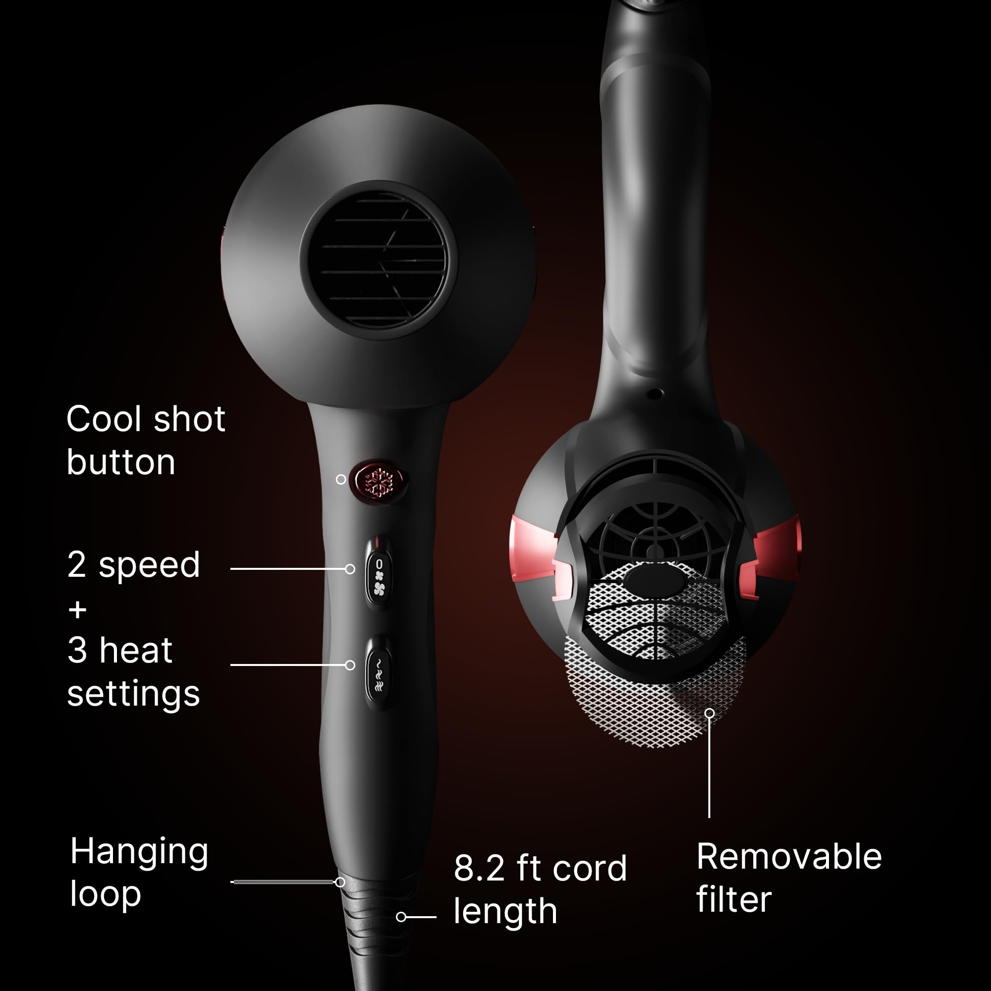 TREZORO wide attachment evenly distributes air for volume without frizz.