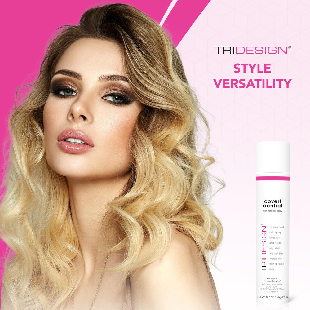 TRI Design Covert Control demonstrates effective hold on all hair types for men and women