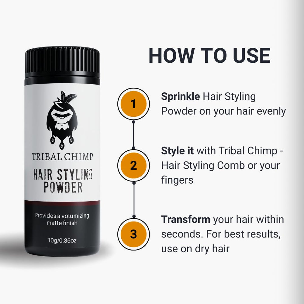 Tribal Chimp Hair Powder usage womens hair conveys soft texture with lasting body