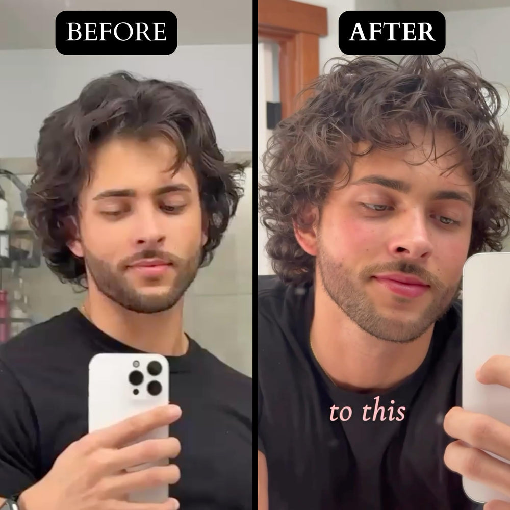 Tribal Chimp Sea Salt Spray creates textured hair with light hold.