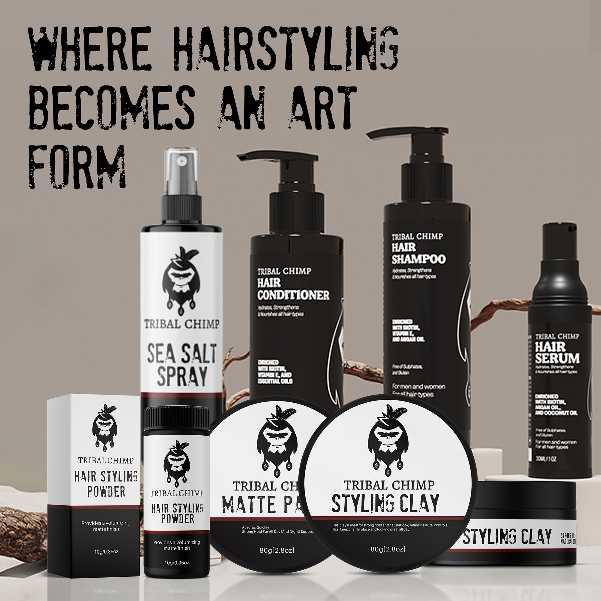 Tribal Chimp styling clay works for all hair types with versatile styling ideas