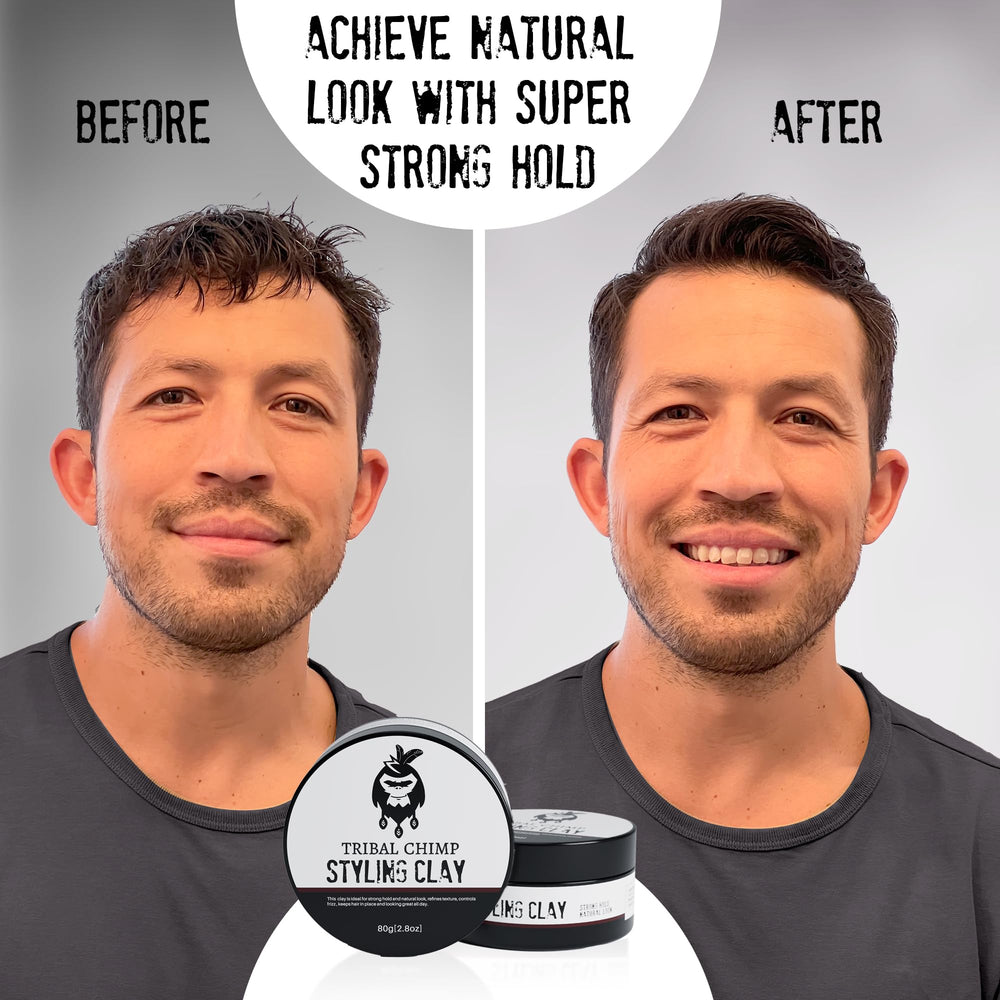 Tribal Chimp styling clay textured hair look shows natural texture without shine