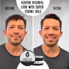 Tribal Chimp styling clay textured hair look shows natural texture without shine