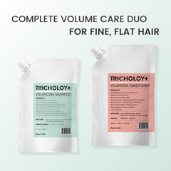 Tricholoyplus root-lift application close-up highlights scalp stimulation and hair resilience