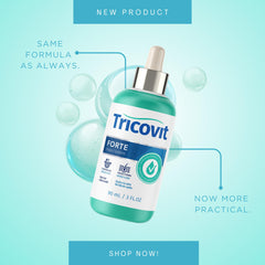 Tricovit Forte Drops dropper application on scalp for precise treatment.