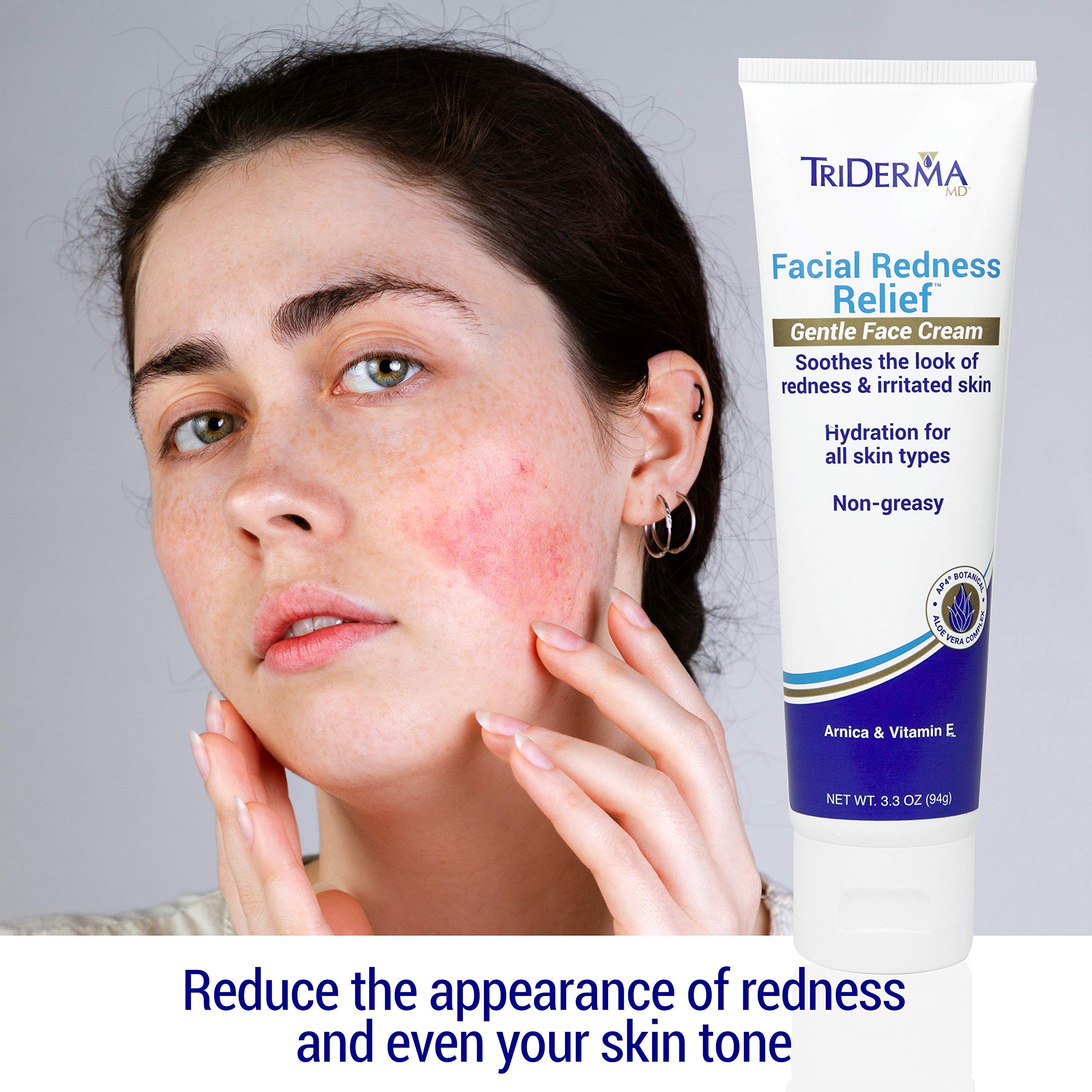 TriDerma nourishing allantoin and arnica formula for irritated skin.