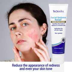 TriDerma nourishing allantoin and arnica formula for irritated skin.