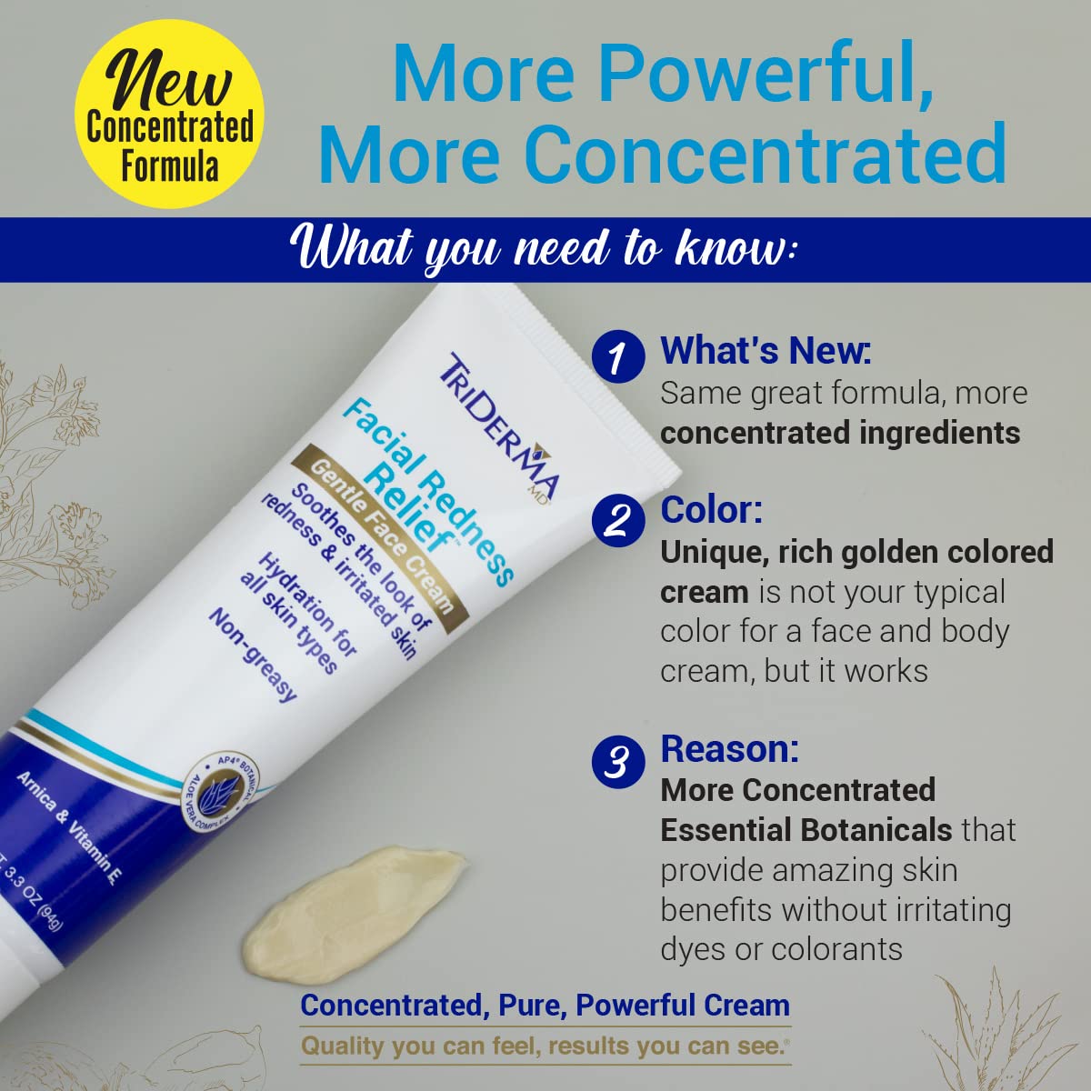 TriDerma AP4 Aloe Vera Complex ingredients bottle showing soothing botanicals.