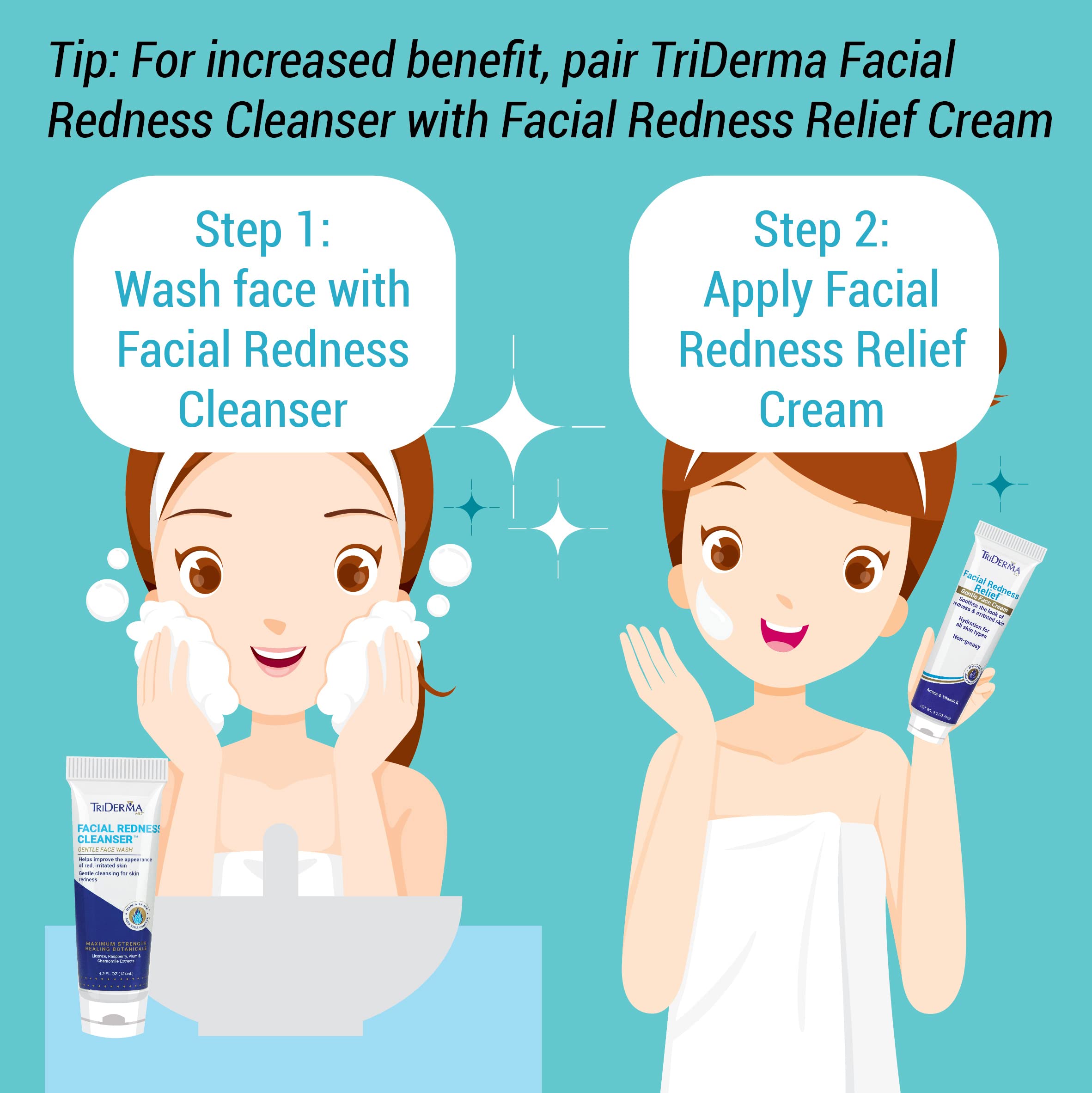 TriDerma hydration for sensitive skin promotes balanced, moisturized skin.
