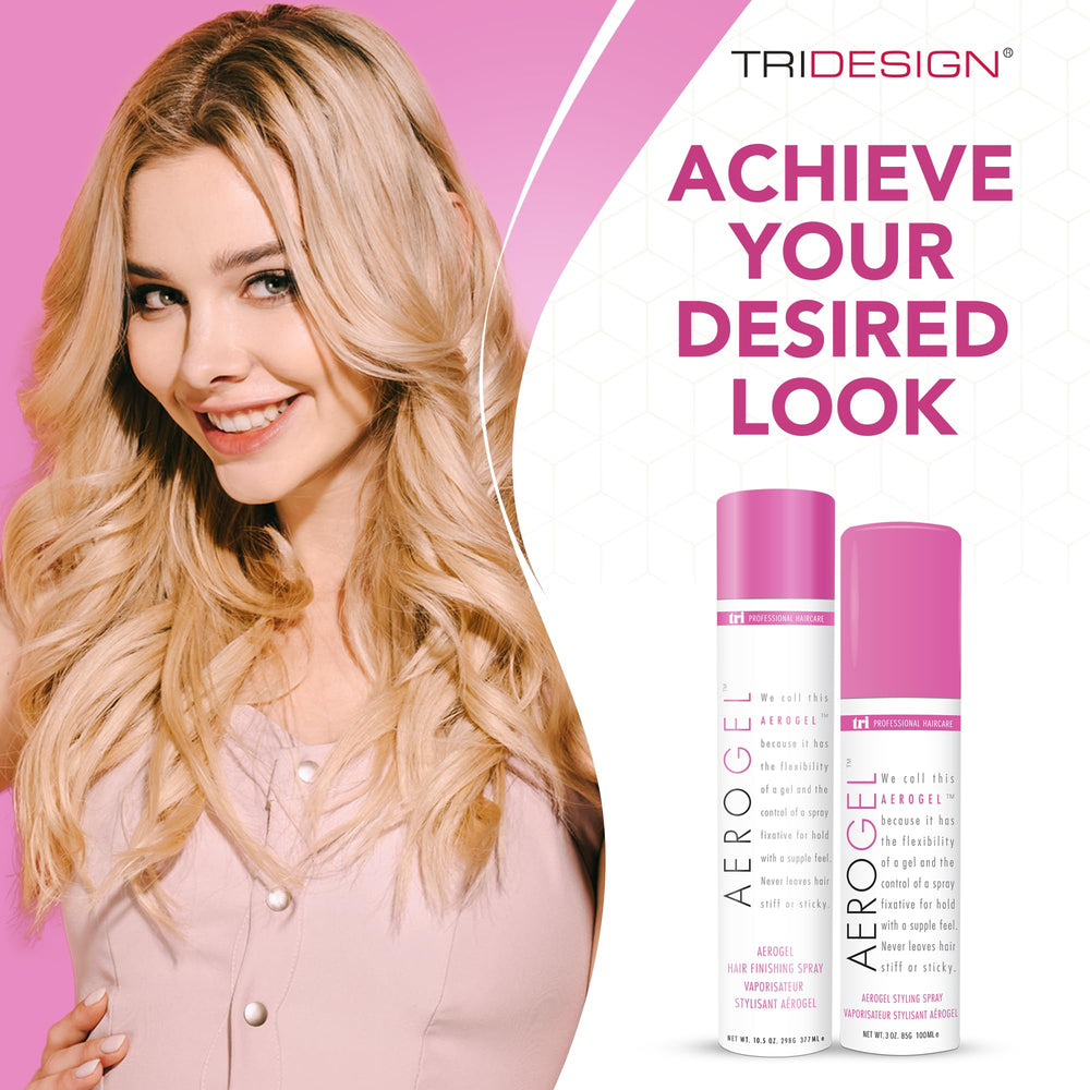 TRI Design Aerogel hairspray 10.5 oz pack-2 for long-lasting value.