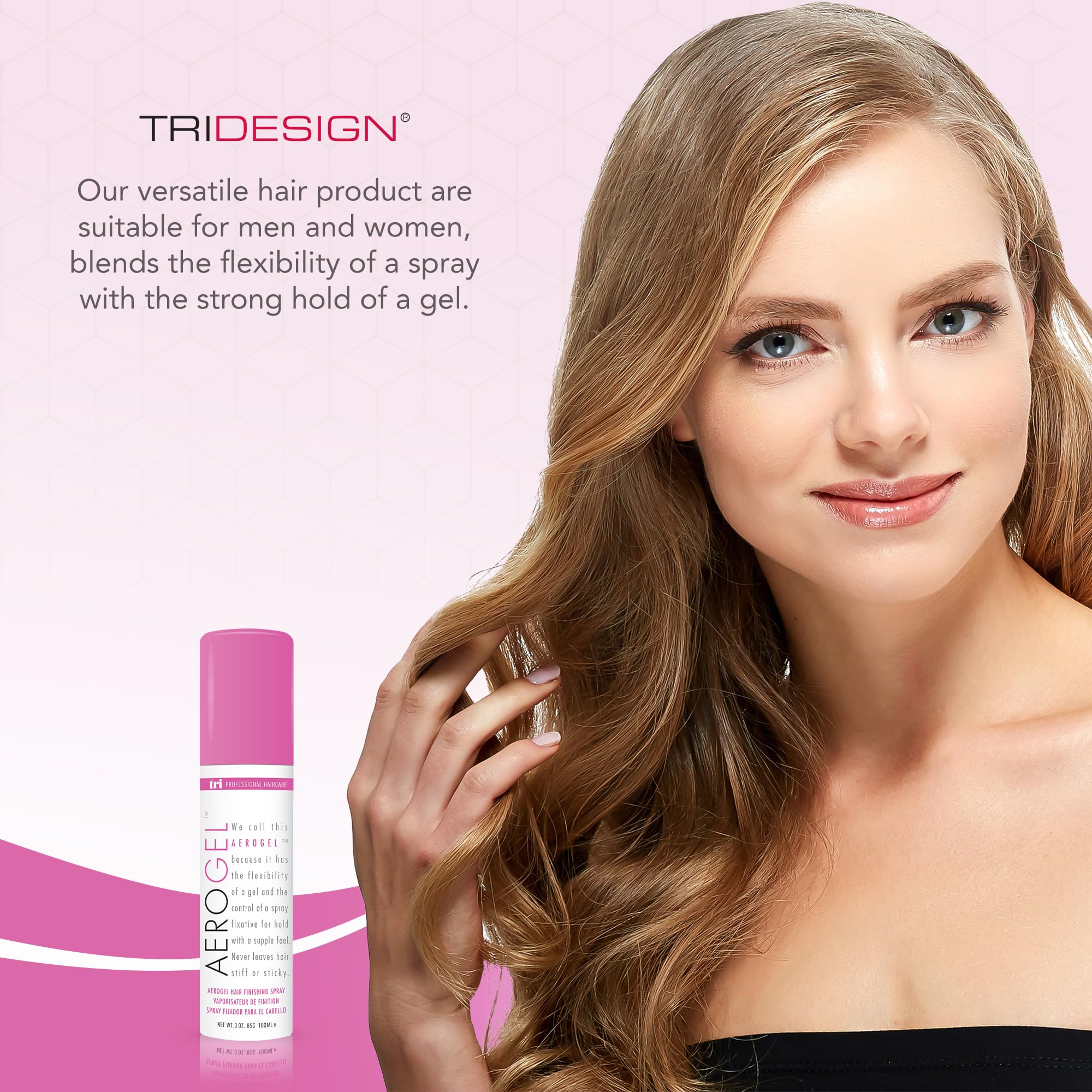 TRIDESIGN Aerogel Hairspray adds shiny volume for vibrant daily styling