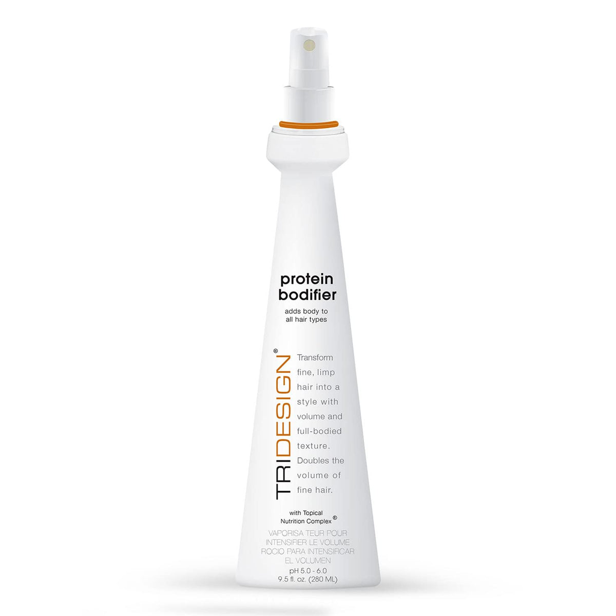 TRIDESIGN Protein Bodifier bottle setup shows the 9.5 oz design for easy at-home volume boost