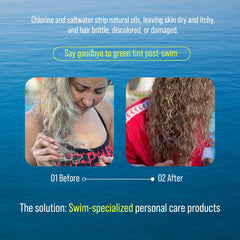 TRIHARD Chlorine Defense ingredients red algae graphic highlights natural hydration benefits