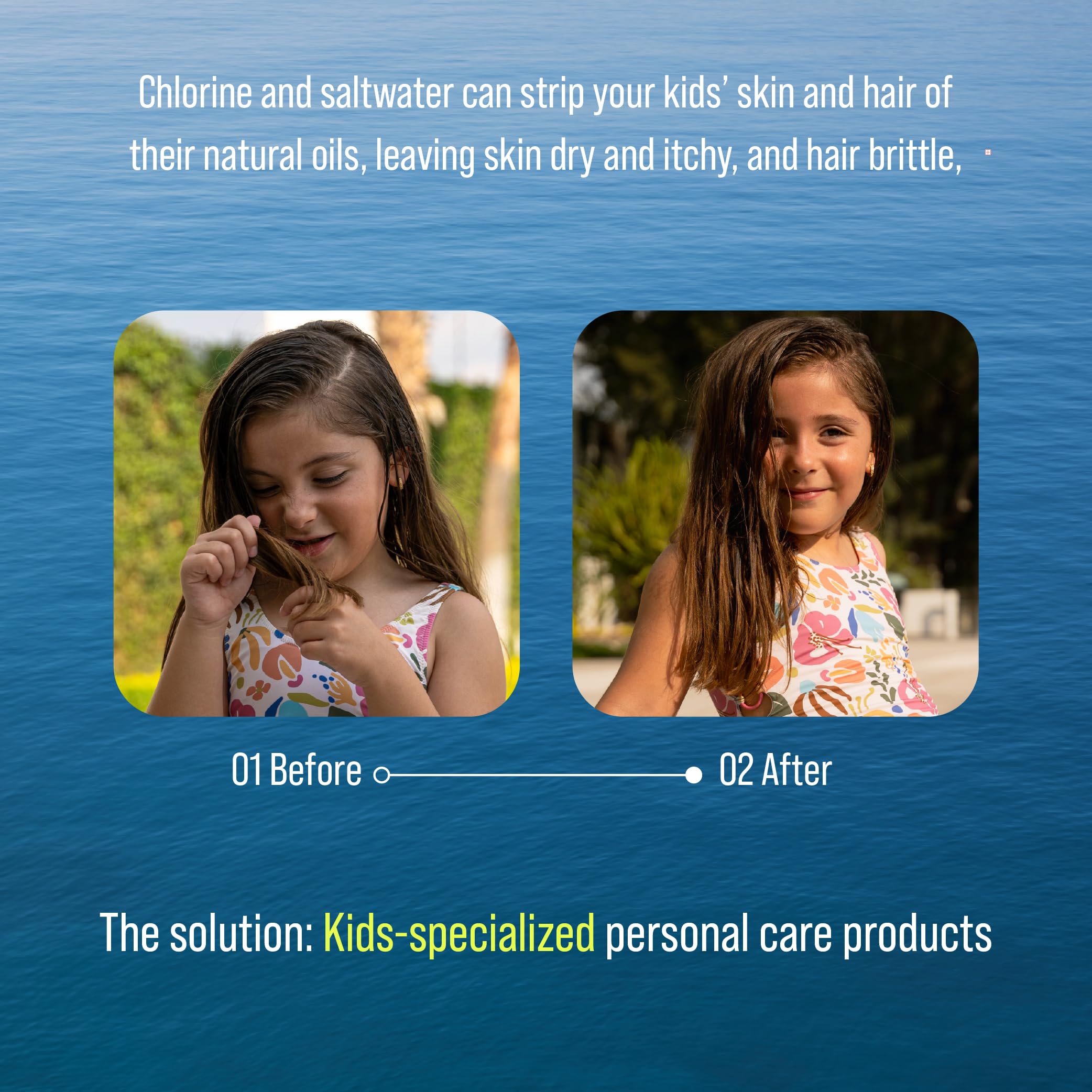 TRIHARD Kids body wash dispensing gentle suds for soft post-swim skin.