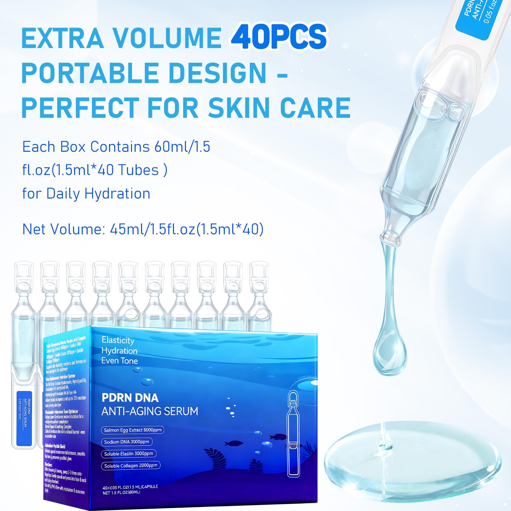 Trihood salmon dna pdrn ampoule packaging highlighting single use tubes