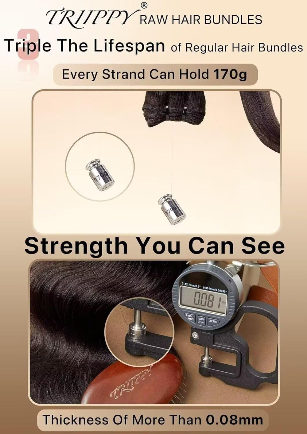 Triippy Body Wave Bundles ready for heat styling to lift volume