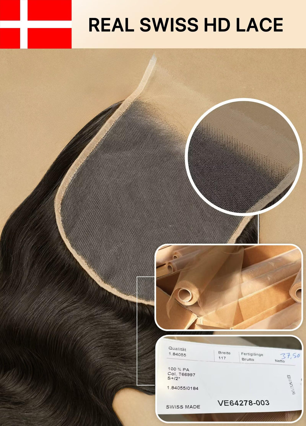Triippy Raw Hair 2x6 natural shine close-up reflects healthy Cambodian hair