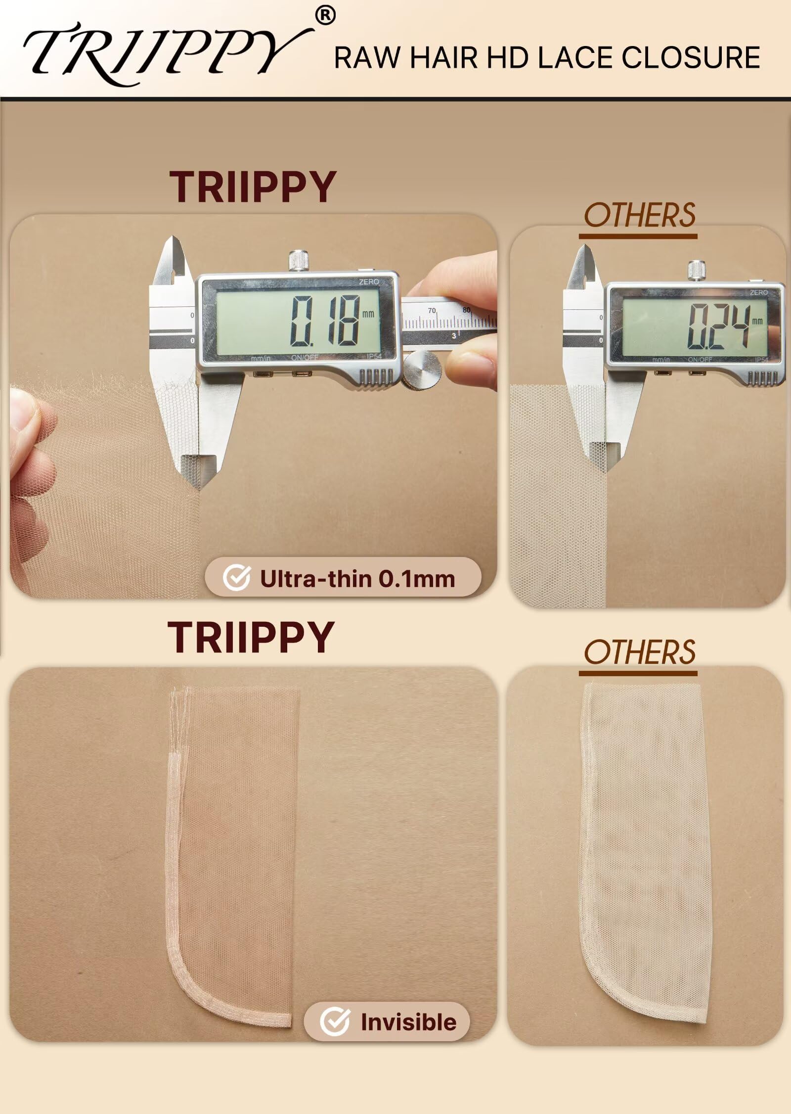 Triippy Raw Hair 2x6 packaging and care-instructions for easy at-home maintenance