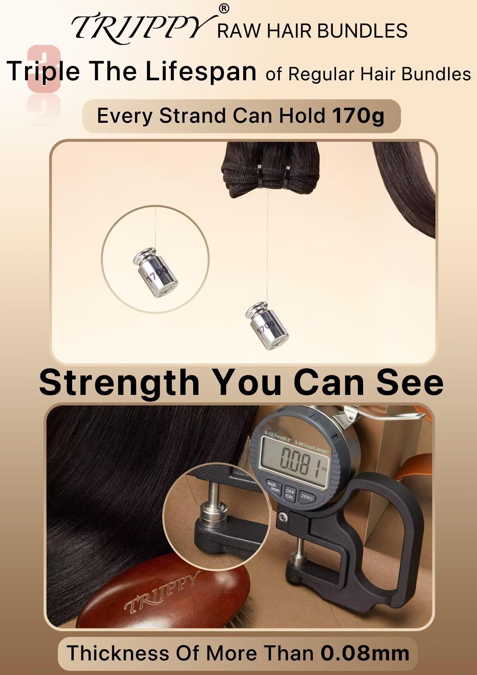 Triippy Straight Bundles packaging and care scene promotes easy refresh and reuse.