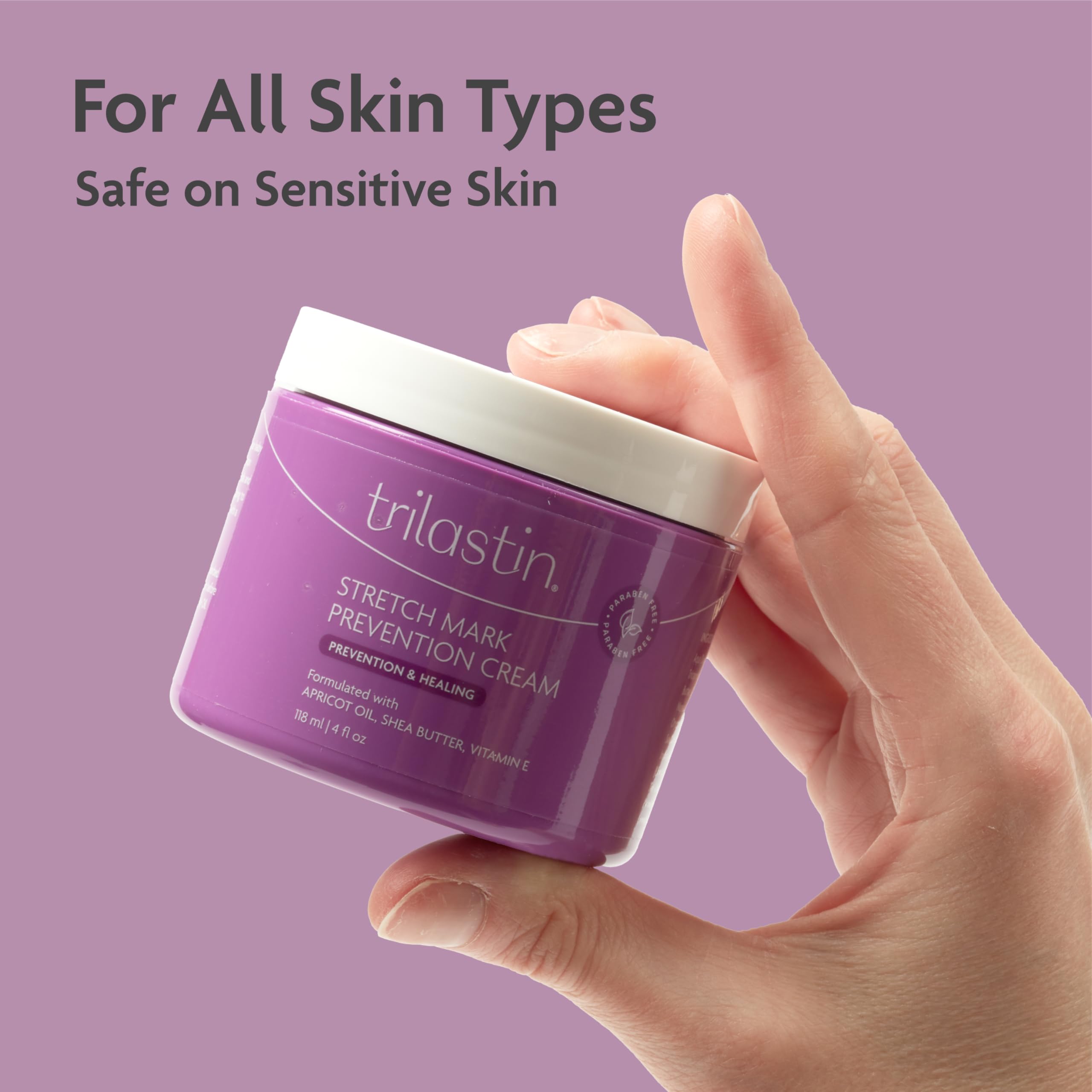TriLASTIN anti stretch-mark cream texture non-greasy demonstrates comfort during use.