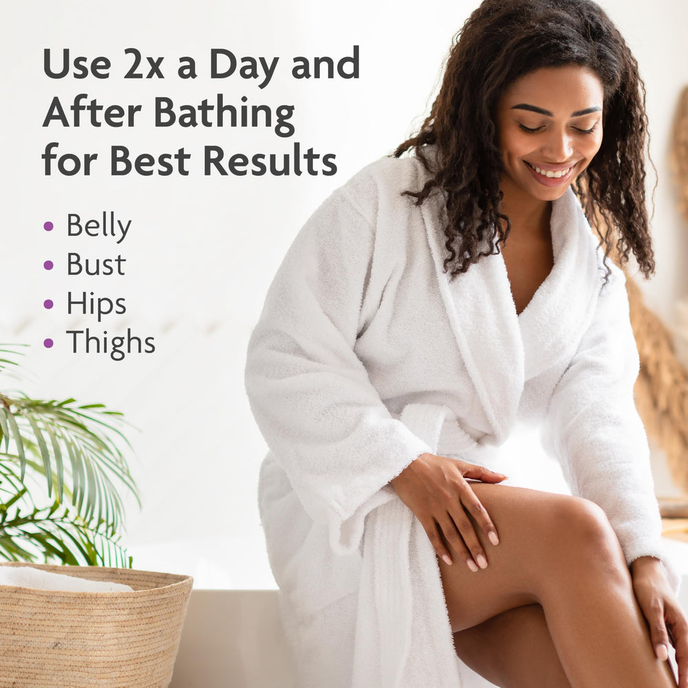 TriLASTIN Belly Oil absorbed to reveal silky skin and renewed softness