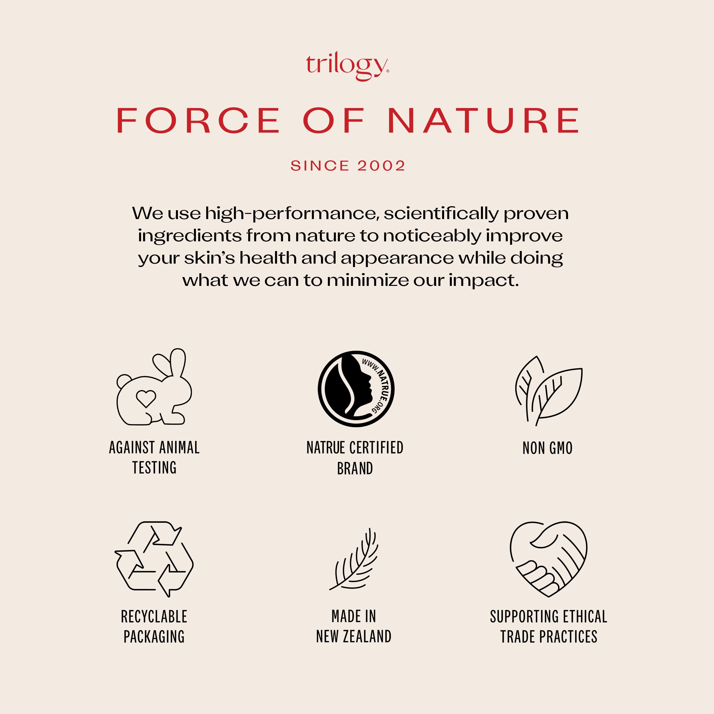 Trilogy Ultra Hydrating Face Cream packaging and pump for easy controlled application