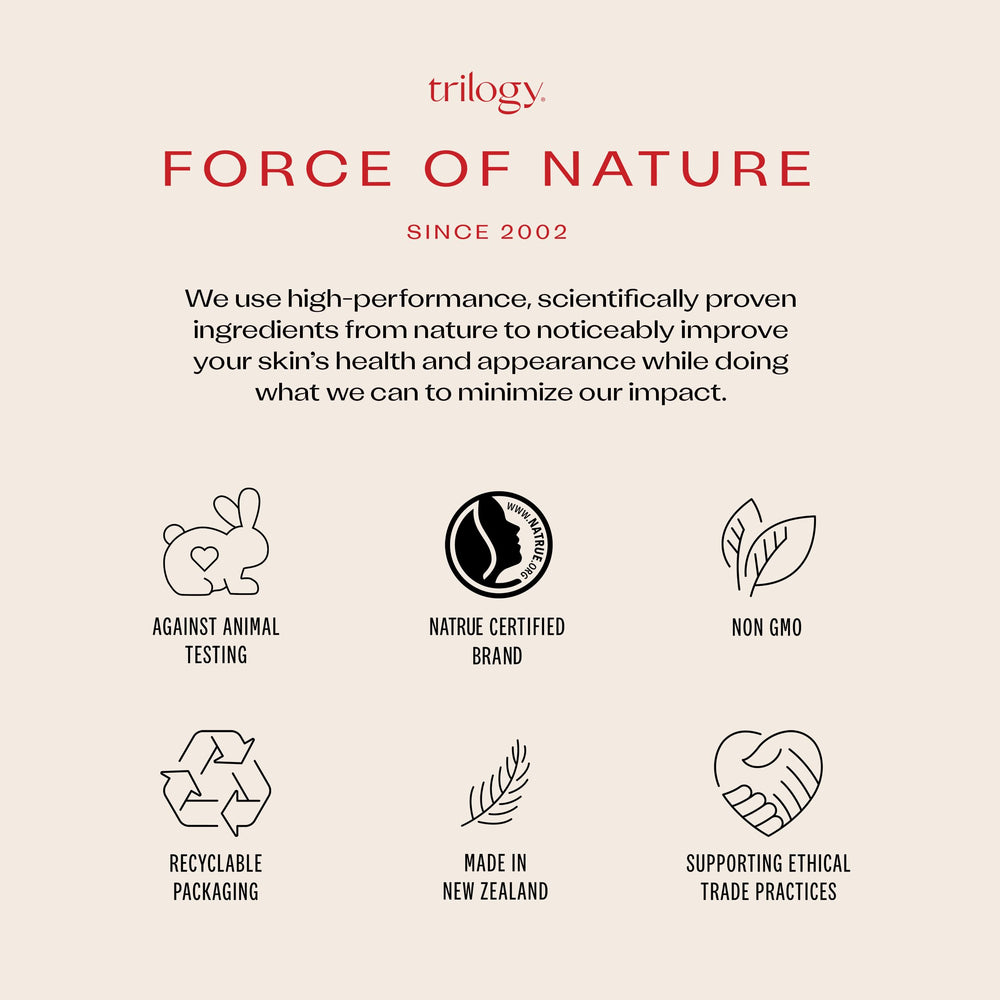 Trilogy Ultra Hydrating Face Cream packaging and pump for easy controlled application
