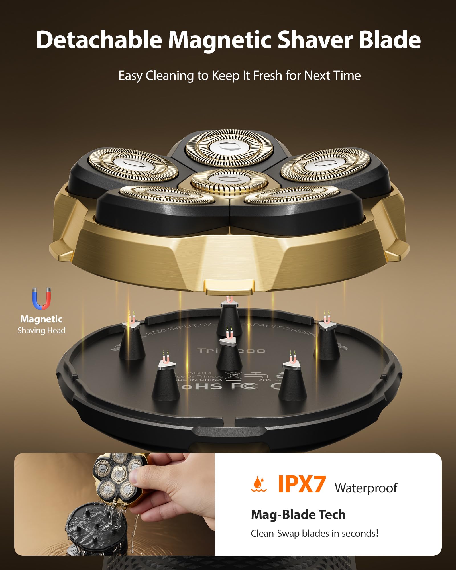 Trimcoo 8500rpm motor delivers fast, steady scalp shaving