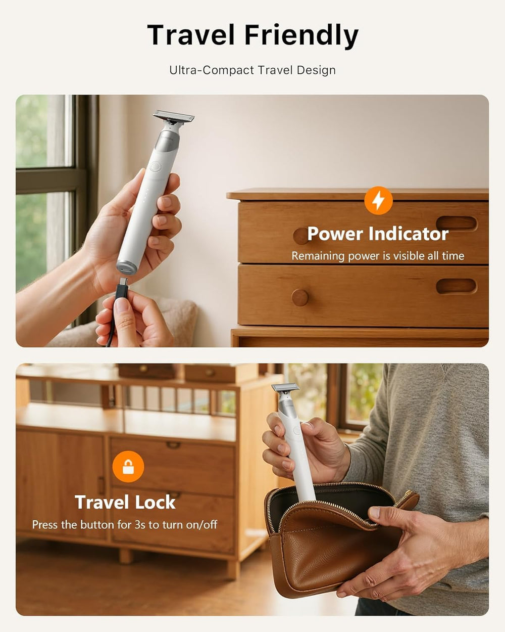 Trimcoo electric groin & body trimmer easy-clean magnetic blade for maintenance