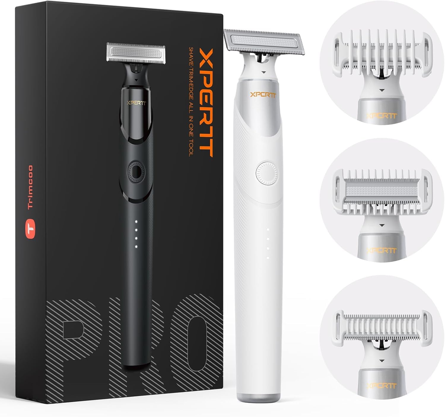 Trimcoo electric groin & body trimmer with magnetic snap blade for precise grooming