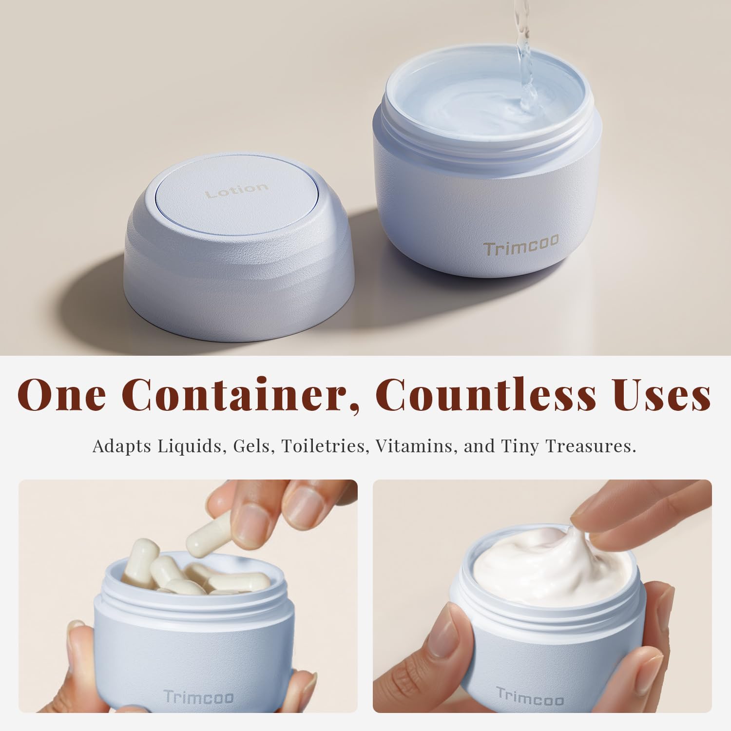 Trimcoo odor-free PLA travel containers prevent scent transfer