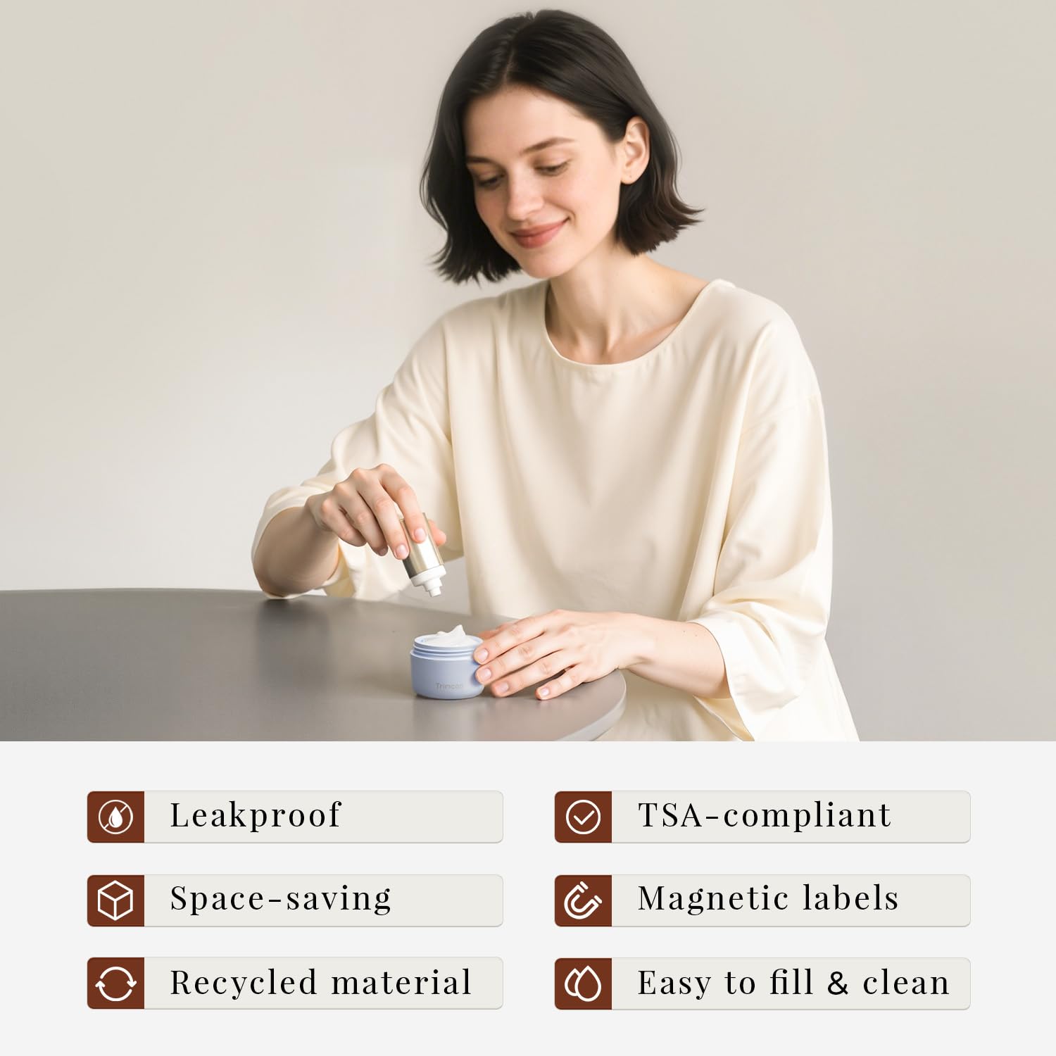 Trimcoo PLA hard-shell jars keep products odor-free during travel