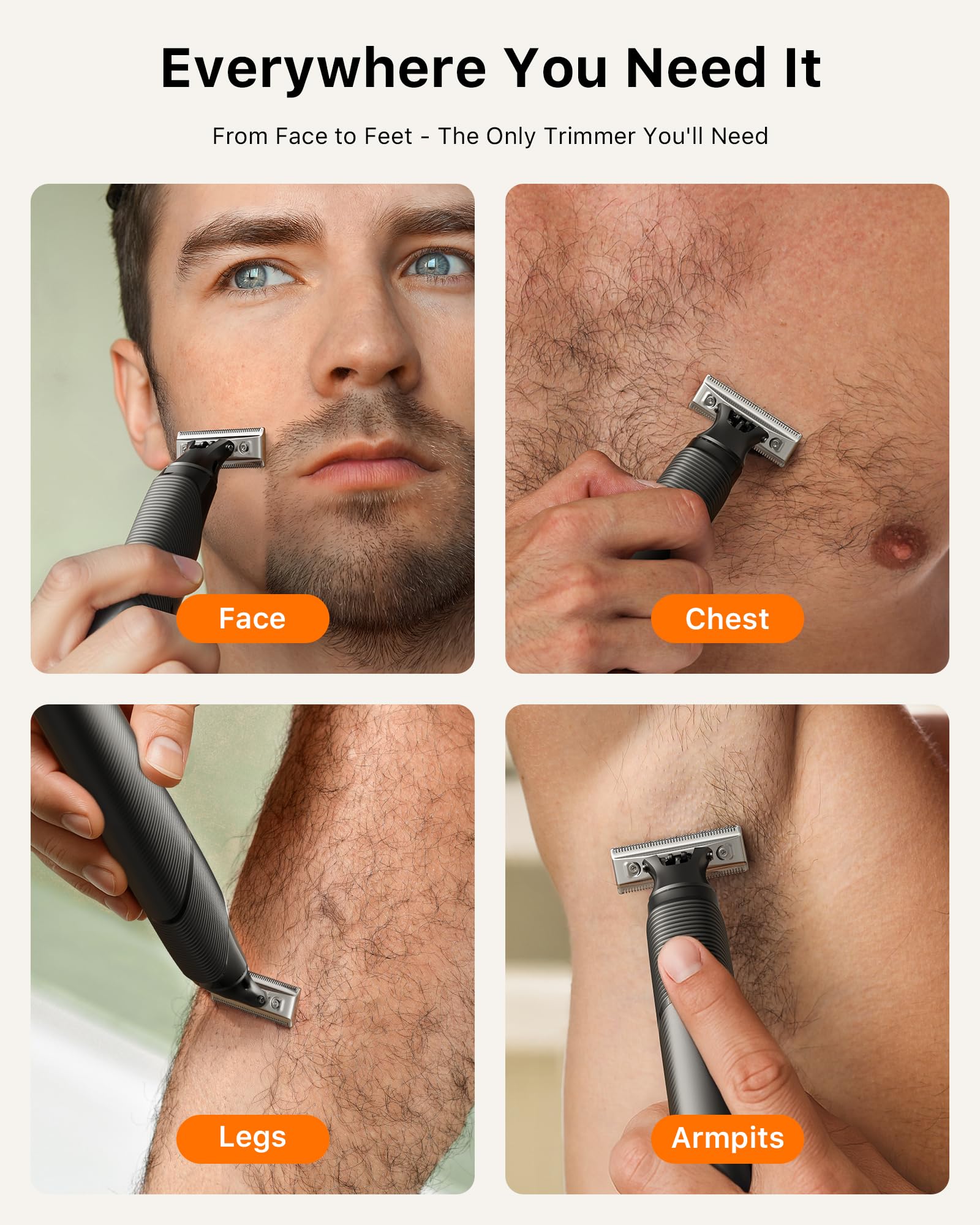 Trimcoo travel lock button illustrates safe travel with anti-accidental power on.
