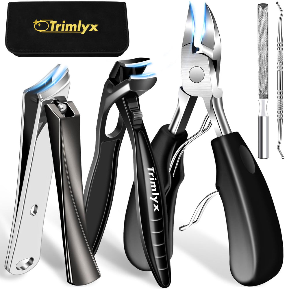 Trimlyx angled-head large toenail clippers for thick nails with precise trimming ability