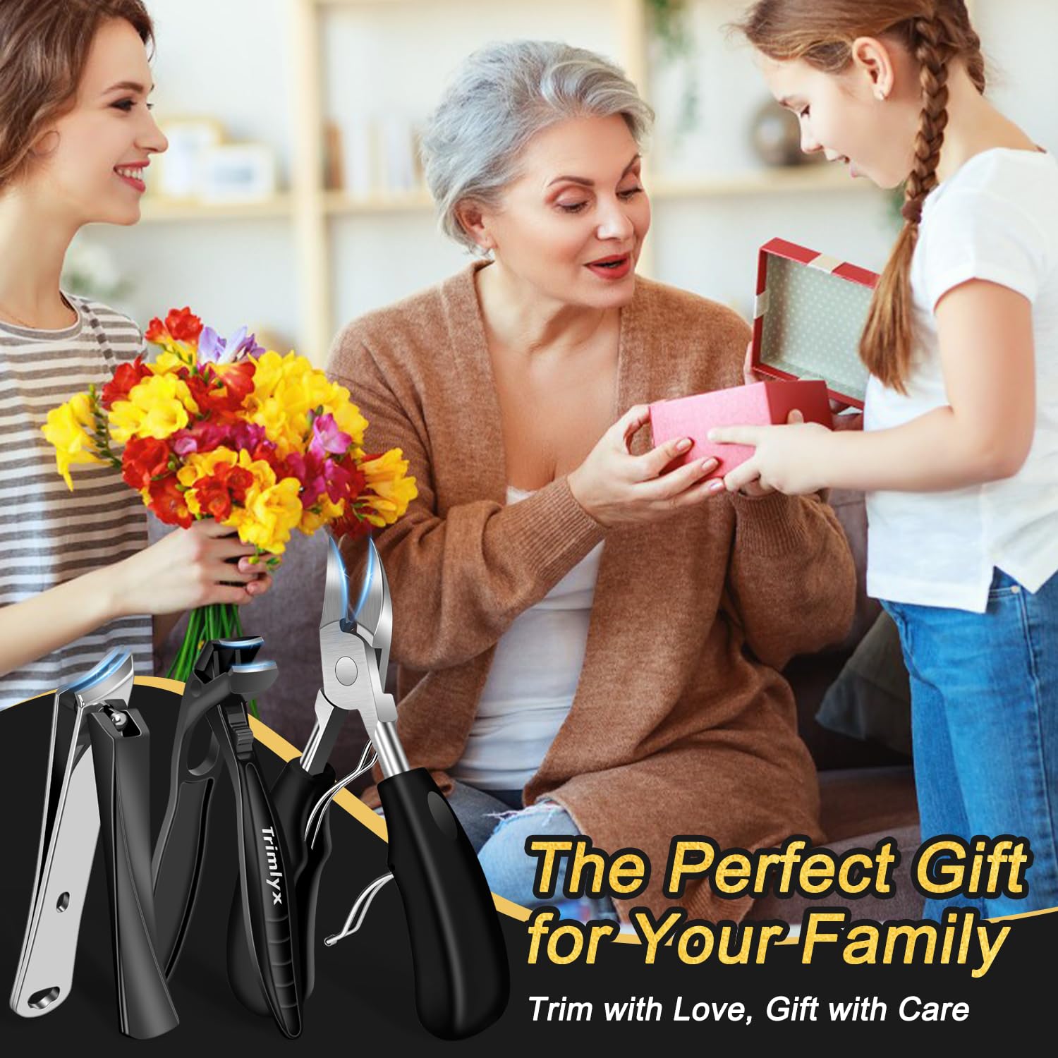 Trimlyx ergonomic non-slip handle for comfortable pedicures
