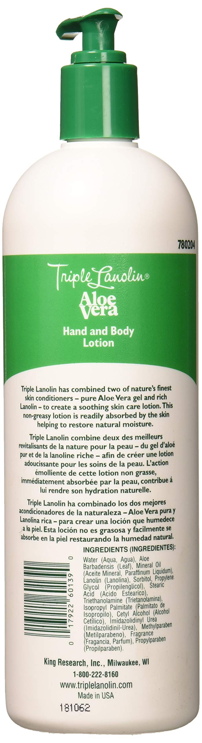 Triple Lanolin Aloe Vera Lotion quick-absorption texture demonstrates lightweight moisture.