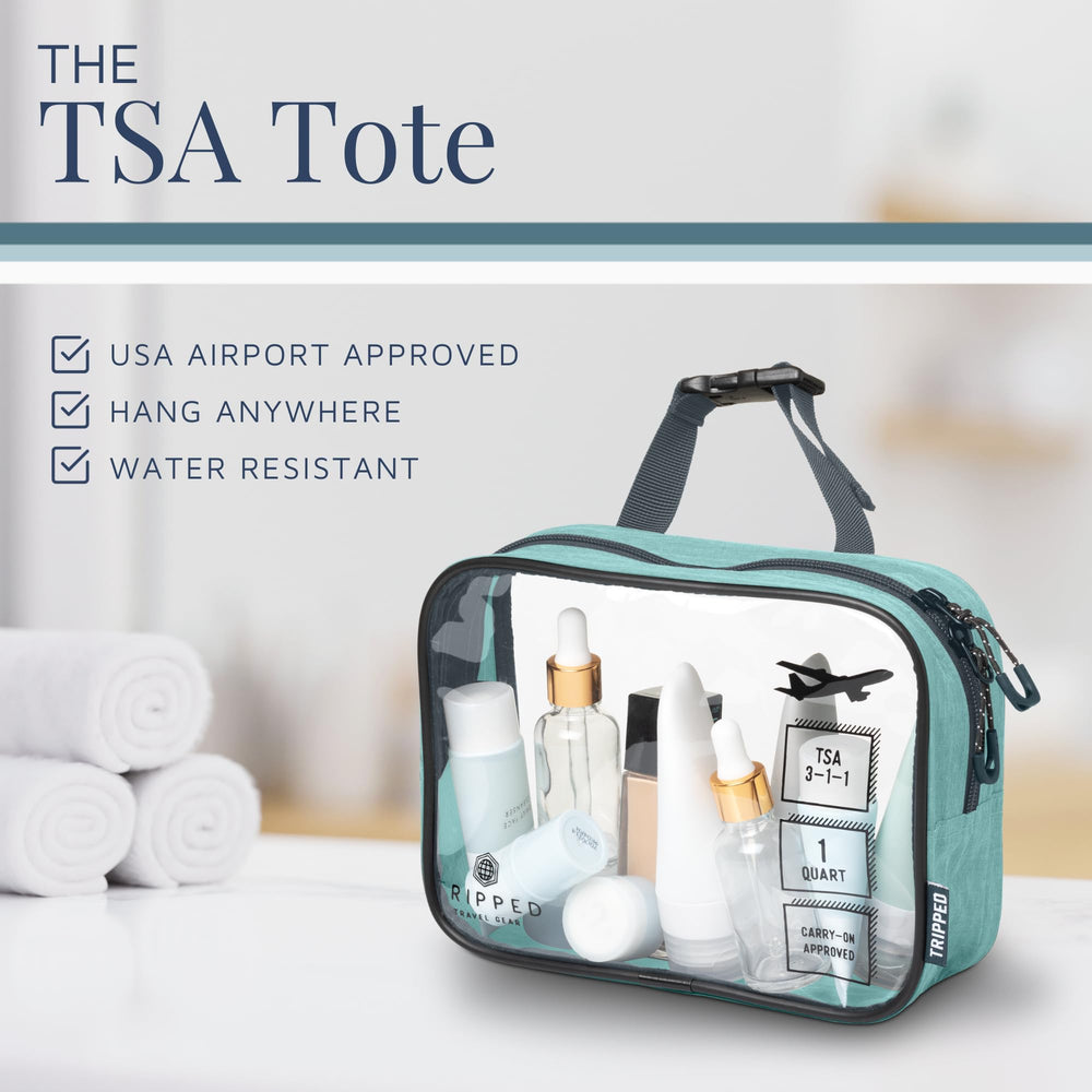 TRIPPED 311 liquids bag detachable clip facilitates quick, compliant packing.