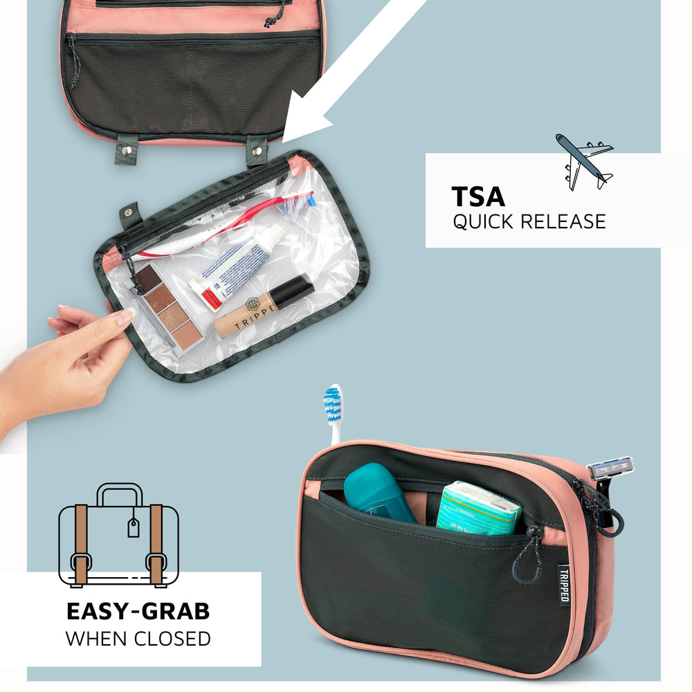 TRIPPED Accessory Organizer Pouch stores makeup and cords for easy packing.