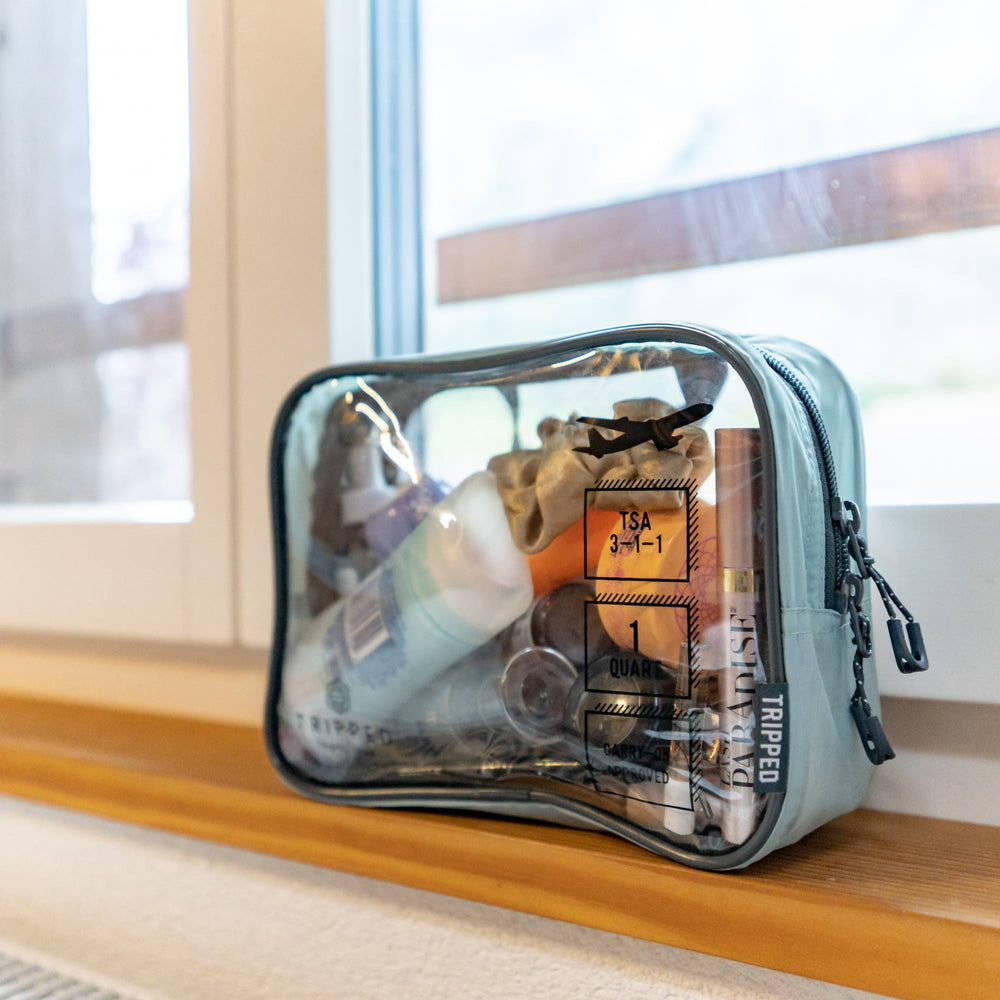 TRIPPED ultralight nylon/poly blend keeps baggage light and flexible.